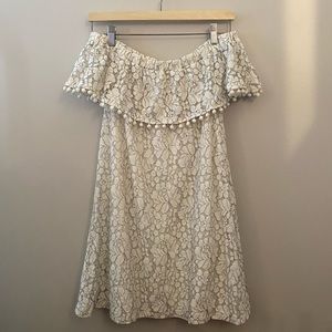 White Strapless Lace Mini Dress